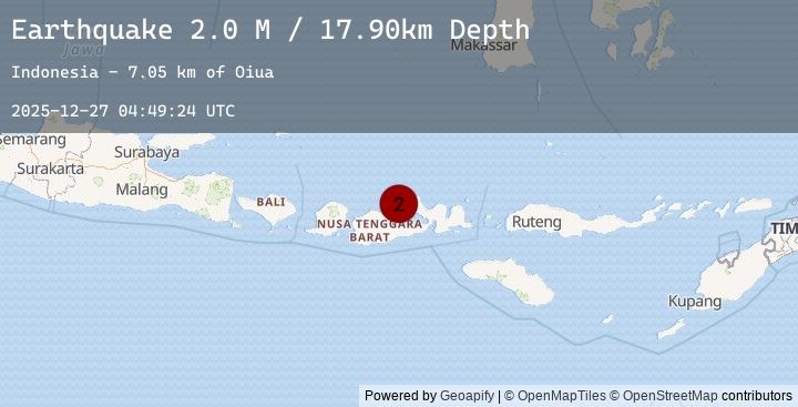 Map of Sumbawa Region, Indonesia