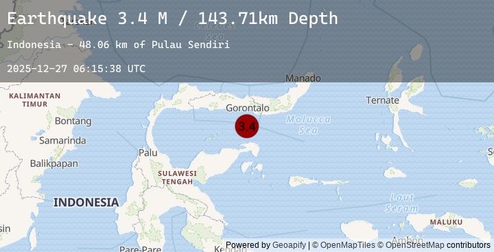 Map of Minahassa Peninsula, Sulawesi