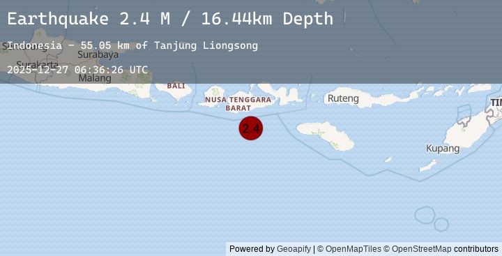 Map of Sumbawa Region, Indonesia