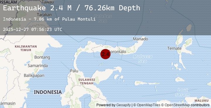 Map of Minahassa Peninsula, Sulawesi