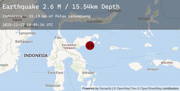 Map of Sulawesi, Indonesia