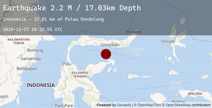 Map of Minahassa Peninsula, Sulawesi