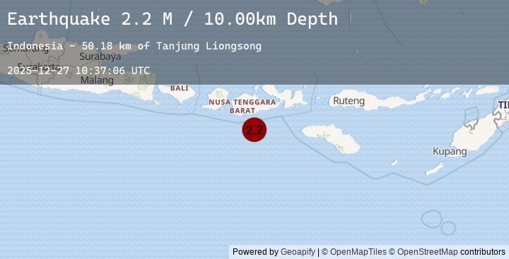 Map of Sumbawa Region, Indonesia