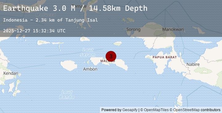 Map of Seram, Indonesia