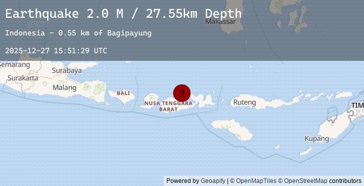 Map of Sumbawa Region, Indonesia