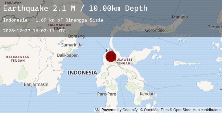 Map of Sulawesi, Indonesia
