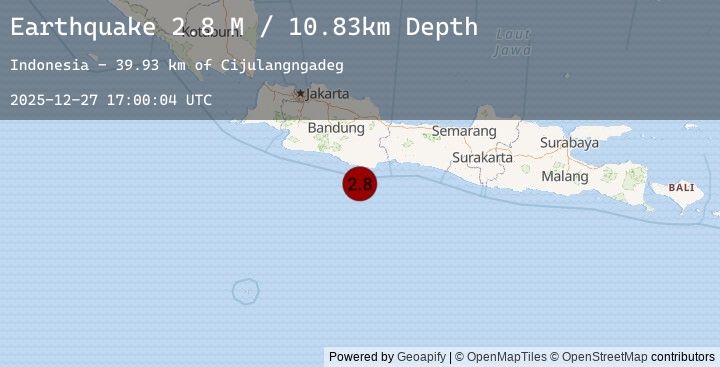 Map of Java, Indonesia
