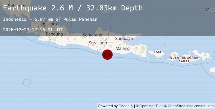 Map of Java, Indonesia