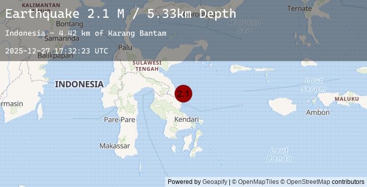 Map of Sulawesi, Indonesia