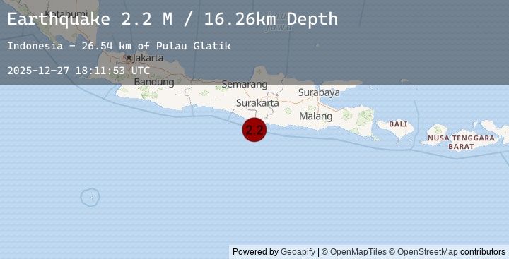 Map of Java, Indonesia