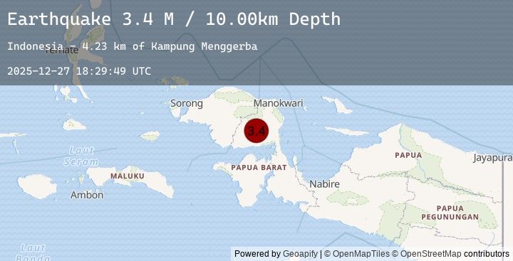 Map of West Papua Region, Indonesia