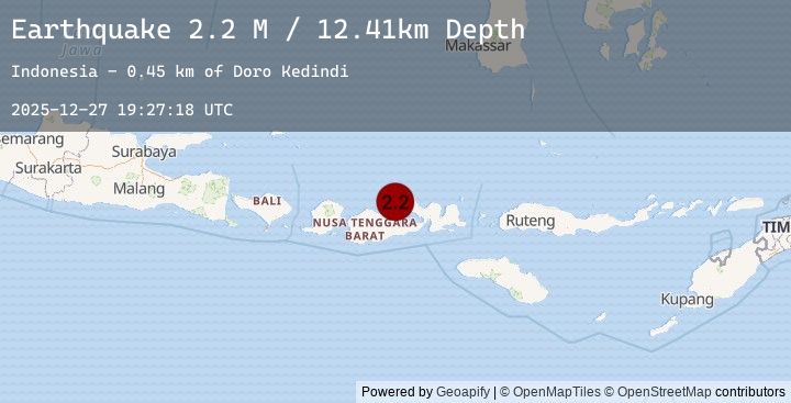 Map of Sumbawa Region, Indonesia