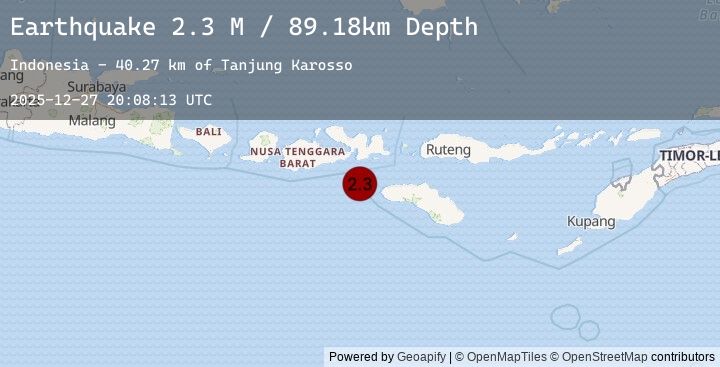 Map of Sumbawa Region, Indonesia