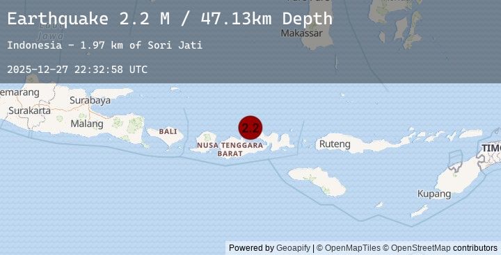 Map of Sumbawa Region, Indonesia