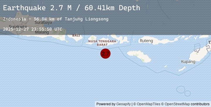 Map of Sumbawa Region, Indonesia