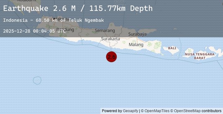 Map of Java, Indonesia