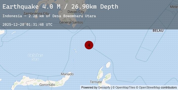 Map of Talaud Islands, Indonesia