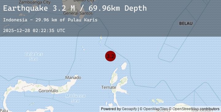 Map of Talaud Islands, Indonesia