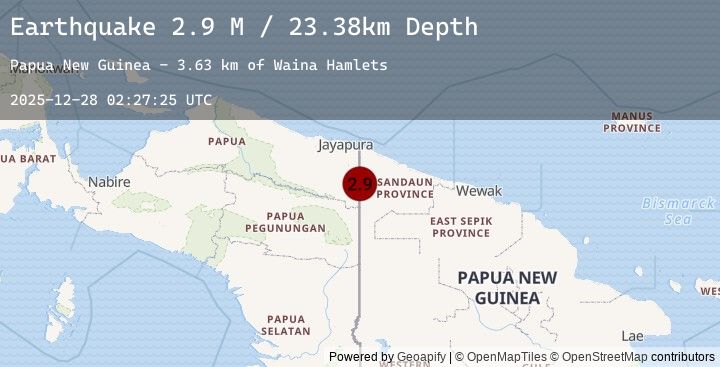 Map of New Guinea, Papua New Guinea