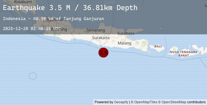 Map of Java, Indonesia