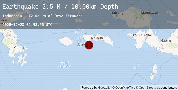 Map of Seram, Indonesia