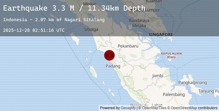 Map of Southern Sumatra, Indonesia
