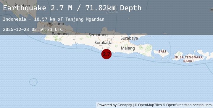 Map of Java, Indonesia