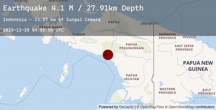 Map of West Papua Region, Indonesia
