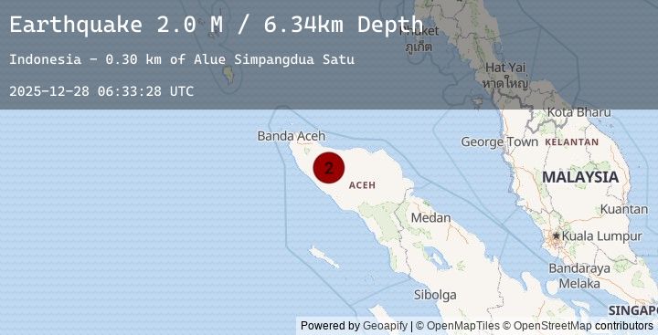 Map of Northern Sumatra, Indonesia