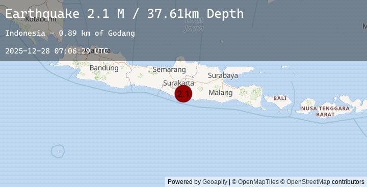 Map of Java, Indonesia