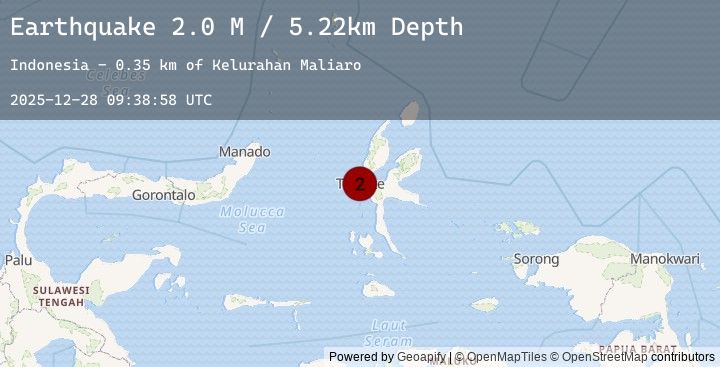 Map of Halmahera, Indonesia