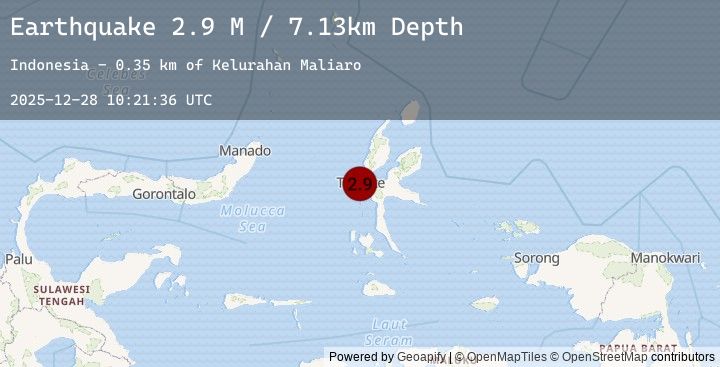 Map of Halmahera, Indonesia