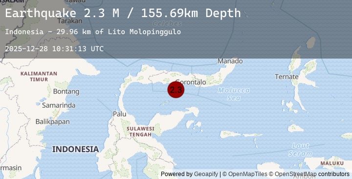 Map of Minahassa Peninsula, Sulawesi