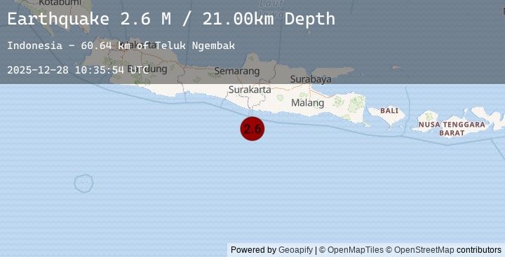 Map of Java, Indonesia