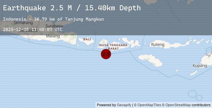 Map of Sumbawa Region, Indonesia