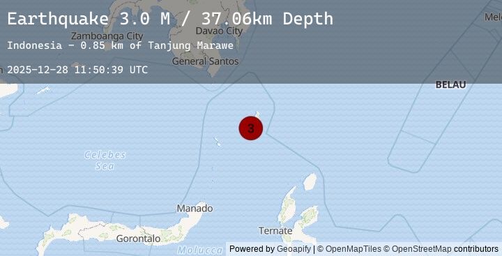 Map of Talaud Islands, Indonesia