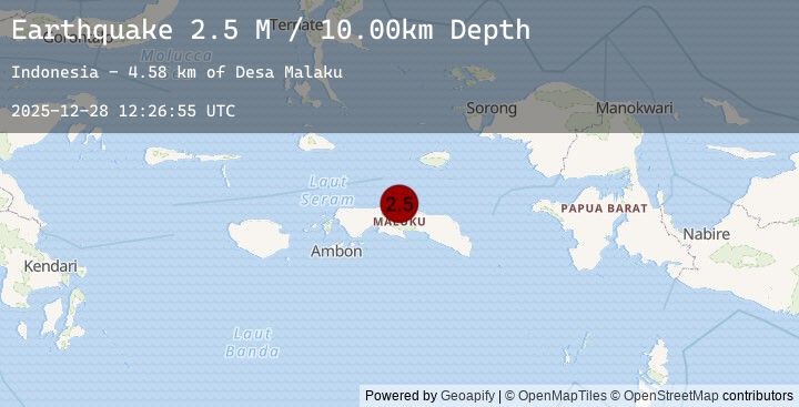 Map of Seram, Indonesia