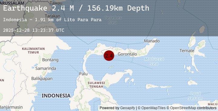 Map of Minahassa Peninsula, Sulawesi
