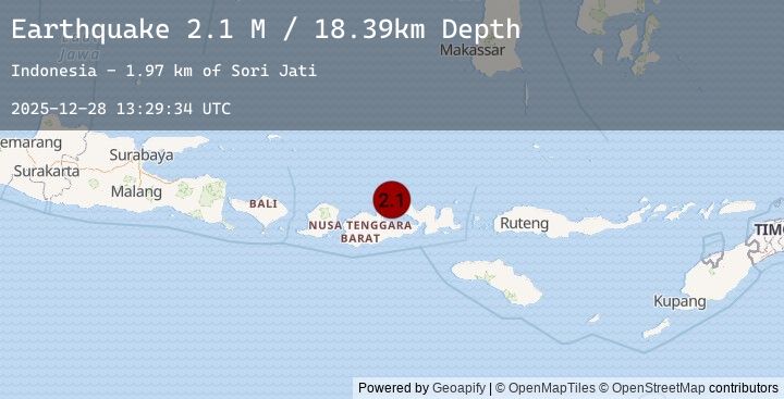 Map of Sumbawa Region, Indonesia