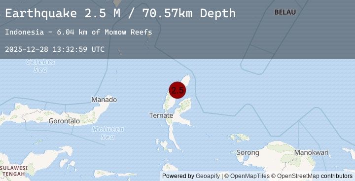 Map of Halmahera, Indonesia