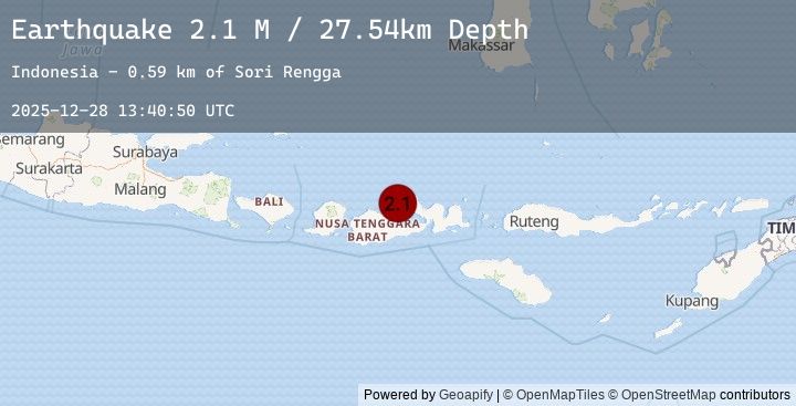 Map of Sumbawa Region, Indonesia