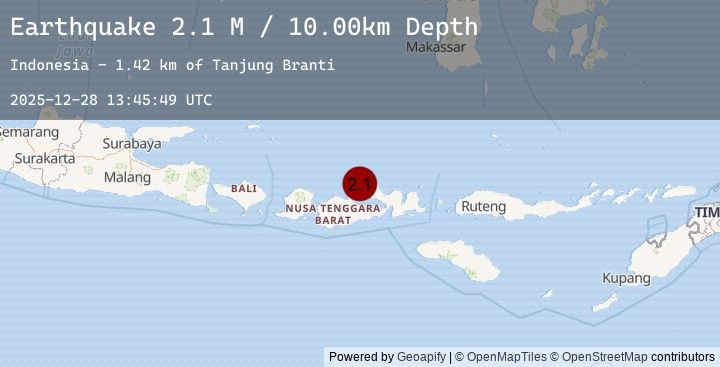 Map of Sumbawa Region, Indonesia