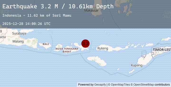 Map of Sumbawa Region, Indonesia