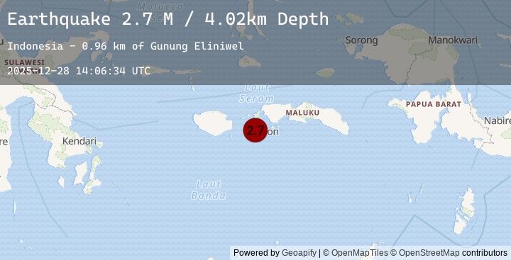 Map of Seram, Indonesia