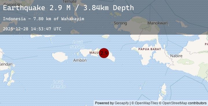 Map of Seram, Indonesia