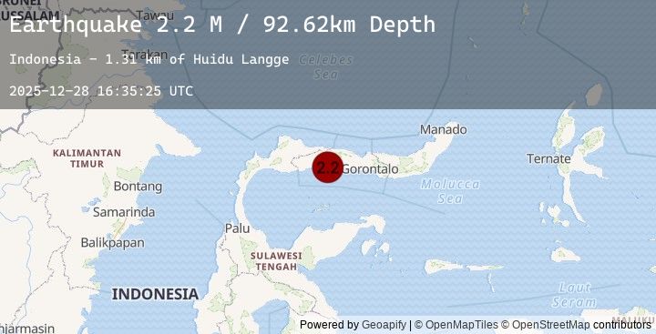 Map of Minahassa Peninsula, Sulawesi
