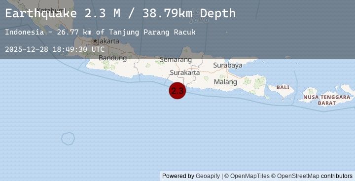 Map of Java, Indonesia