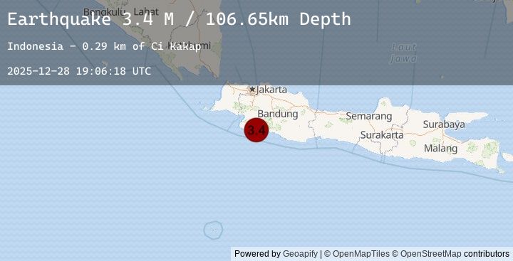 Map of Java, Indonesia