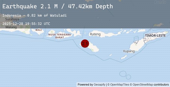 Map of Sumba Region, Indonesia