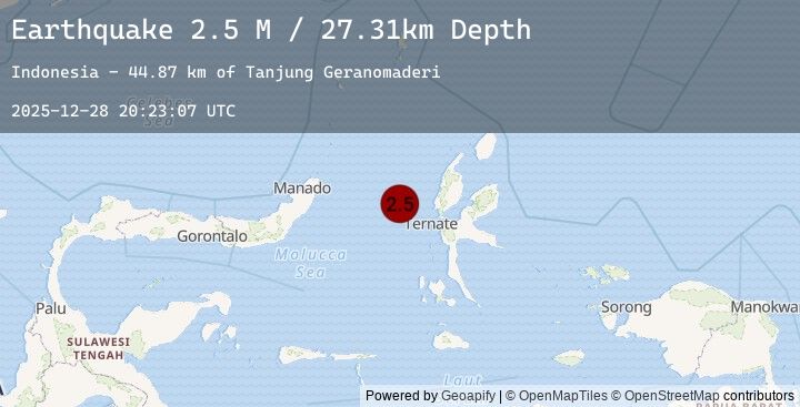 Map of Northern Molucca Sea
